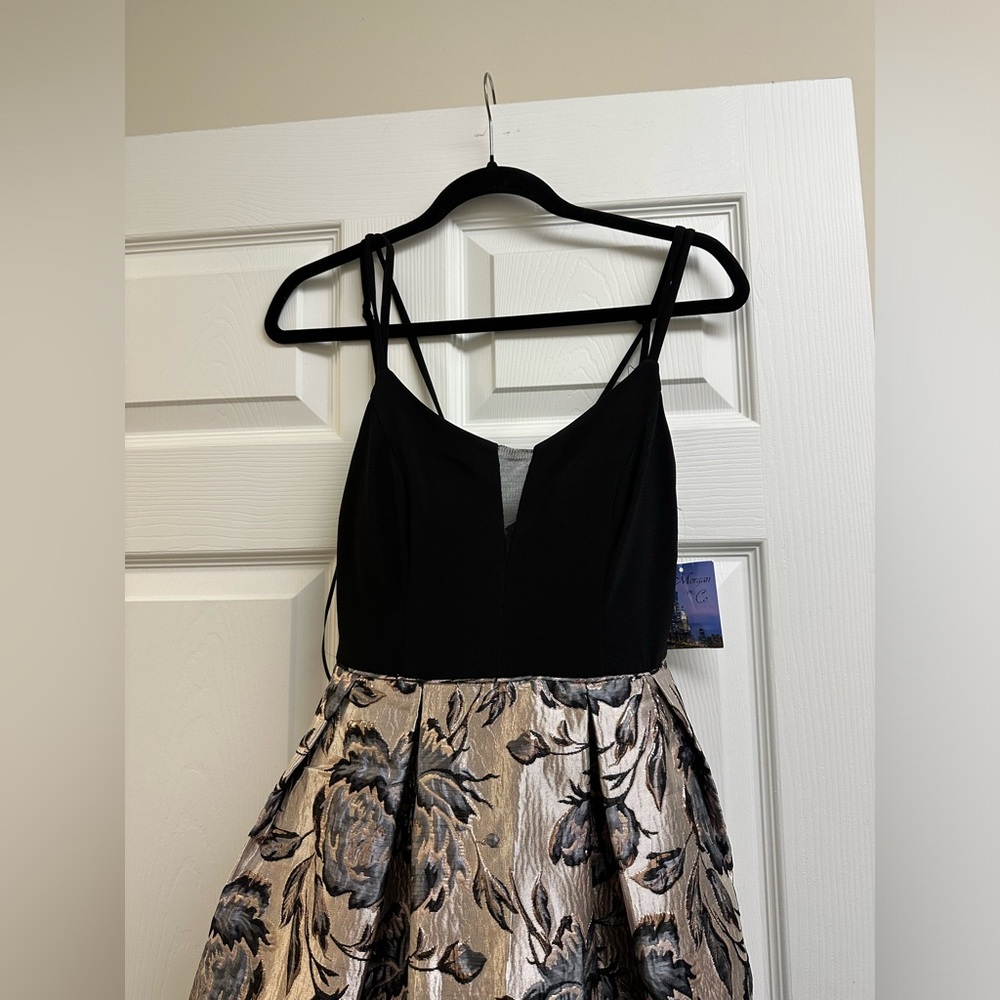 Elegant Black and Floral Dress